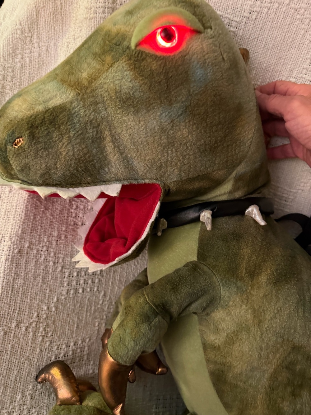 Ministry of rascals dinosaur wearable backpack friend with light up red eyes